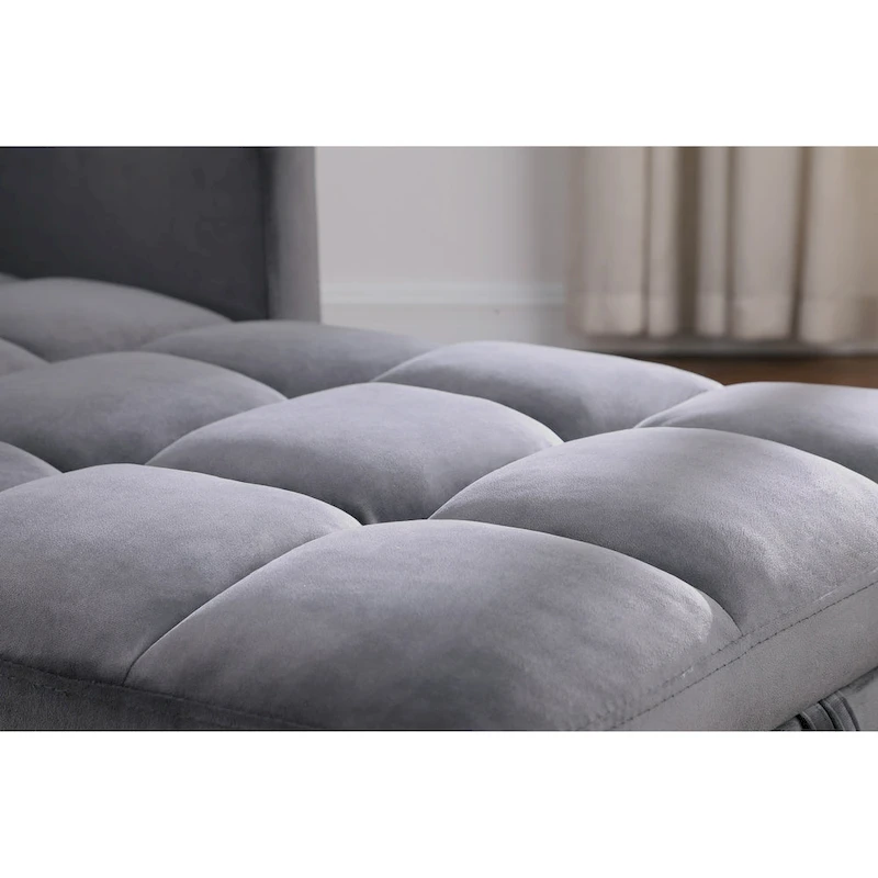 3-in-1 Convertible Sleeper Sofa Lounge Chair Bed, Black