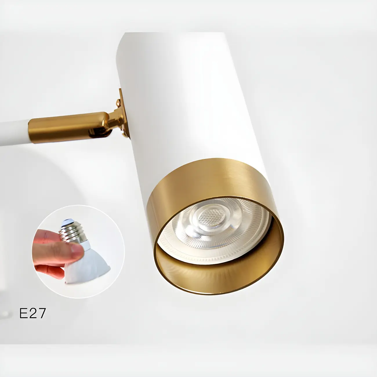 Modern Metal White Black Adjustable Swing Arm Wall Light