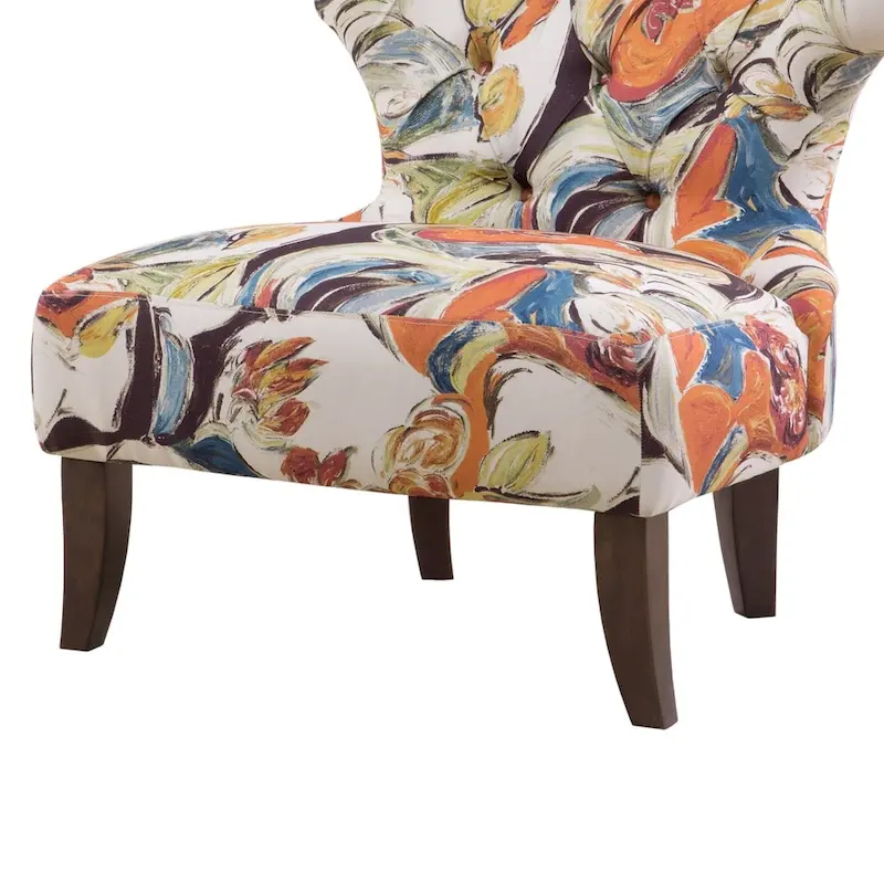 Bree Hourglass Tufted Armless Chair