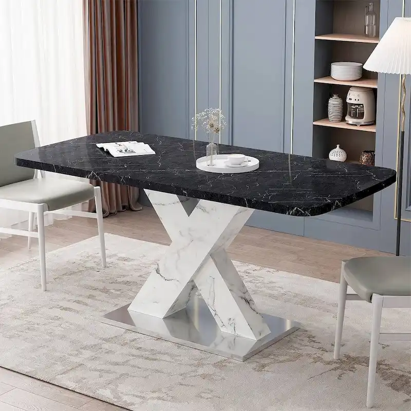 Modern 47.24-62.99 L Marble Square Dining Table