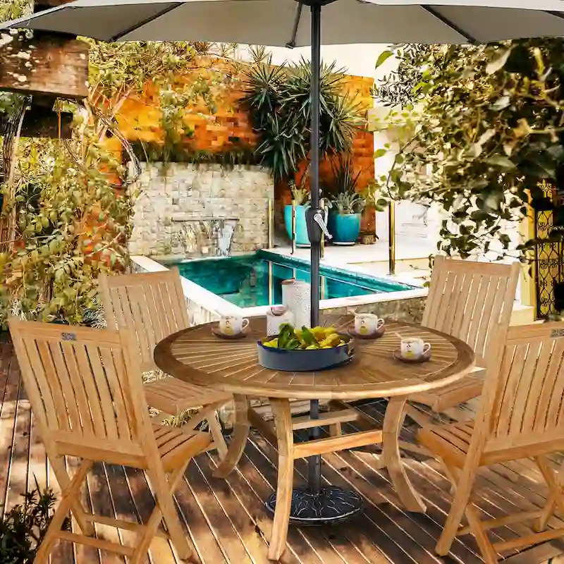 Chic Teak Sun Teak Wood Indoor/ Outdoor Dining Table, 59 Inch (table only)
