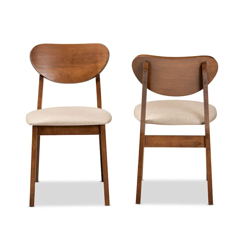Damara Mid-Century Modern 2-Piece Dining Chair Set