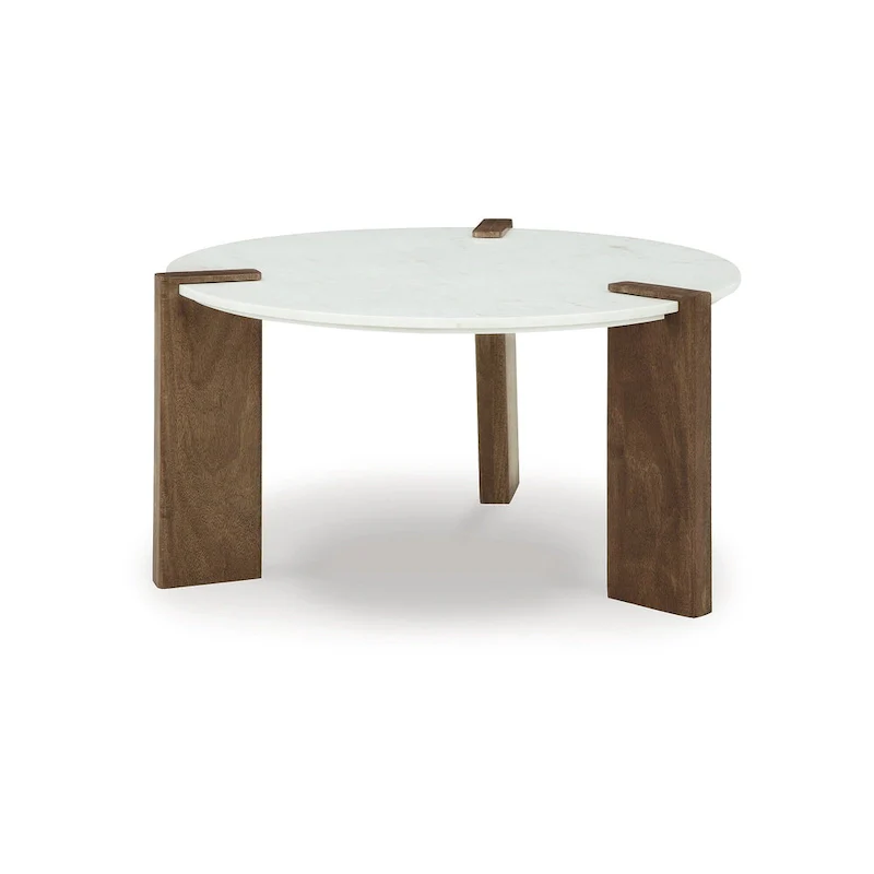Isanti White/Brown Coffee Table - 33W x 33D x 18H