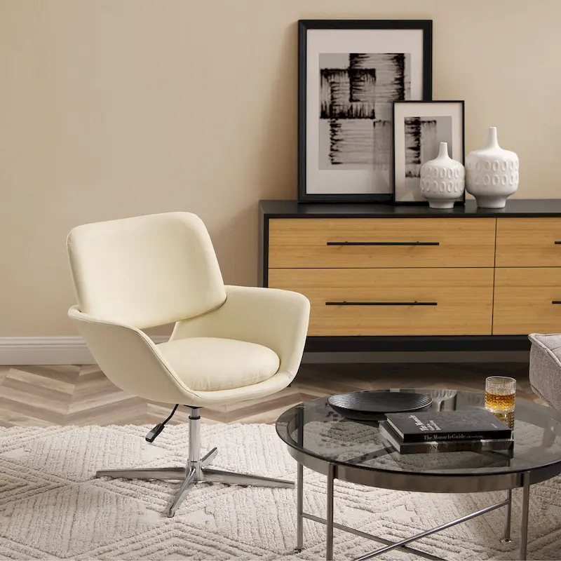 Art Leon Modern Swivel & Adjustable Home Office Accent Arm Chair