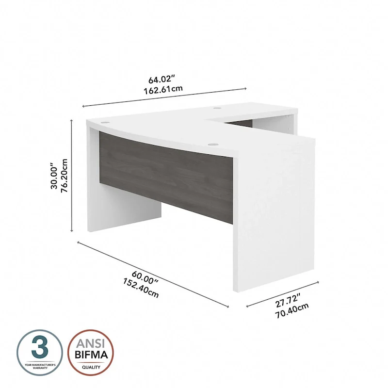 Echo L Shaped Bow Front Desk by Bush Business Furniture