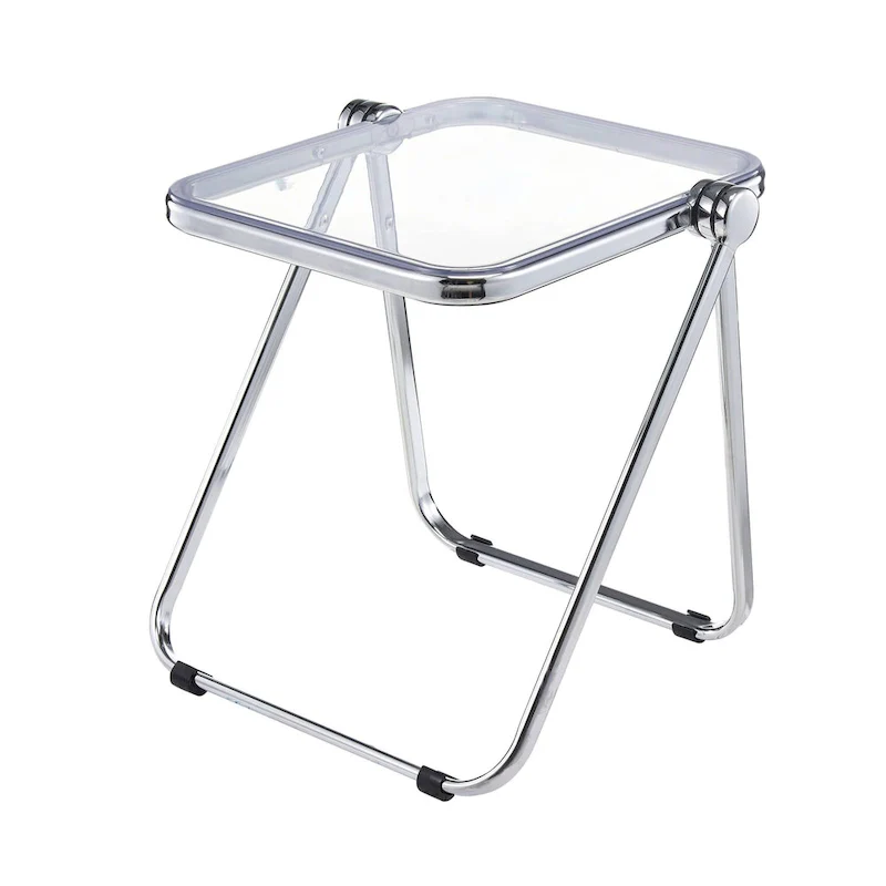 LeisureMod Lawrence Rectangular Folding Table with Aluminum Frame - 16.73