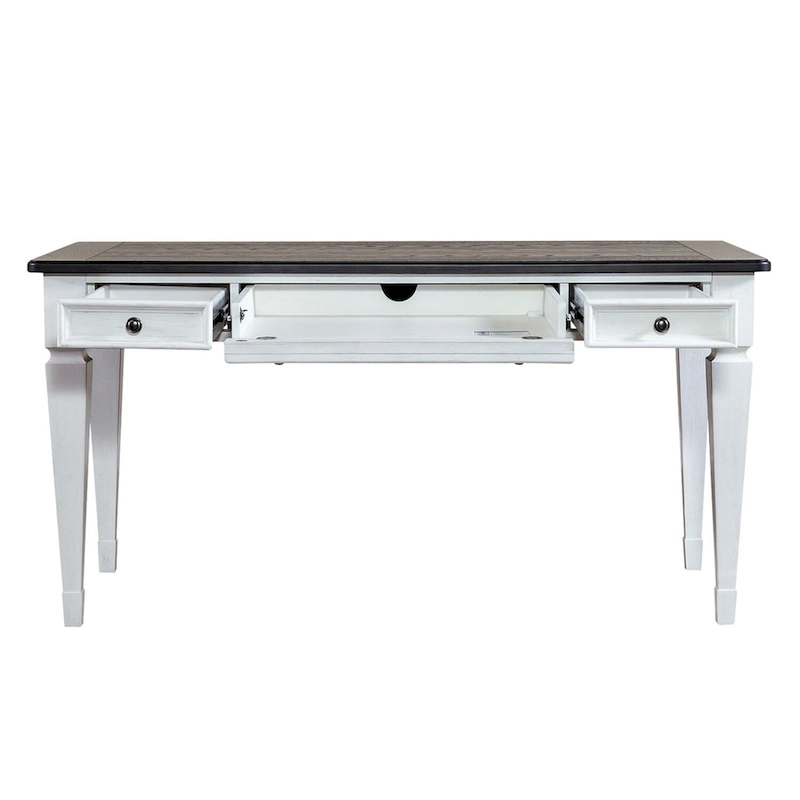Allyson Park Wirebrushed White Charcoal Writing Desk
