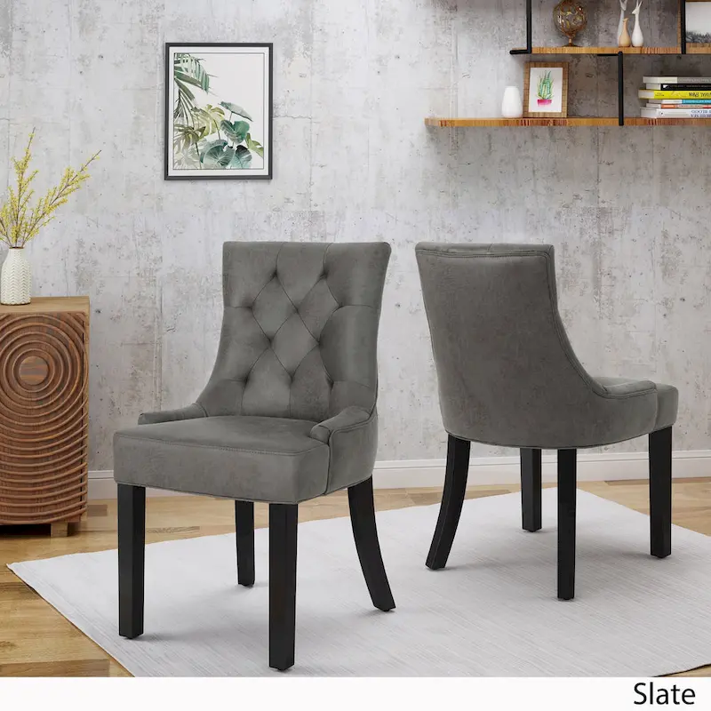 Hayden Traditional Microfiber Dining Chairs (Set of 2) by Christopher Knight Home