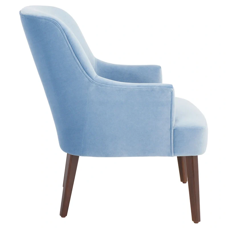 Walnut Velvet Accent Chair - Single Seater