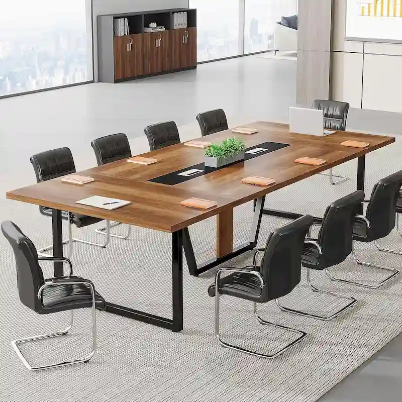 8FT Rectangular Conference Table for 8-10 – Brown