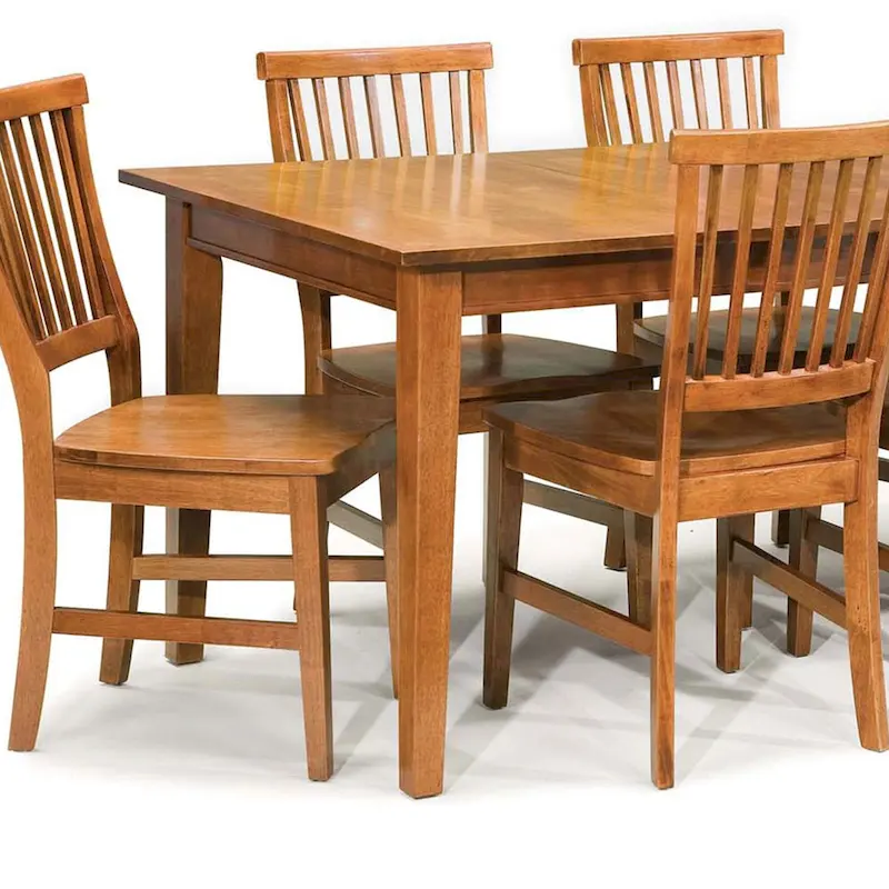 Arts & Crafts 7-piece Rectangular Dining Set with Extension Leaf by Homestyles