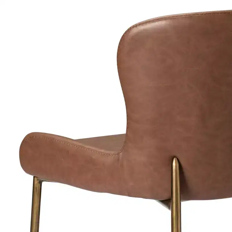 Maven Lane Naomi Metal Counter Stool with Faux Leather 27
