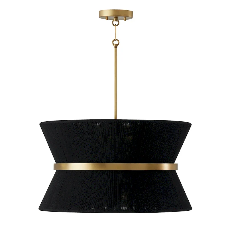 Cecilia 24.25  8-light Patinaed Brass/ Tapered String Pendant