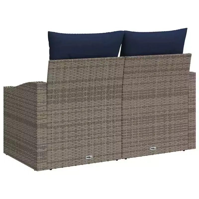 vidaXL Garden Sofa Gray 123 x 62 x 69cm poly rattan