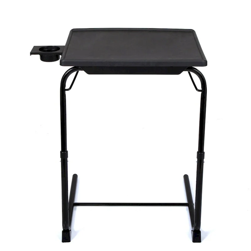 Folding TV Tray Laptop Table End Table Height Adjustable Cup Holder
