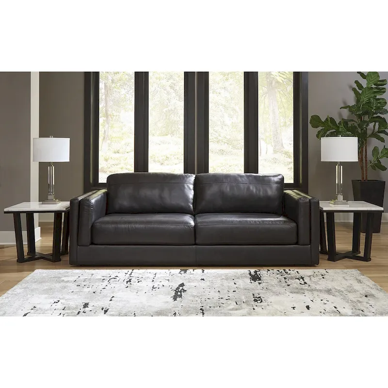 Onyx 3-Seater Sofa, Leather & Faux Leather, Low-Profile, 96