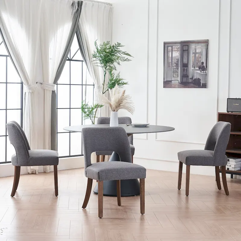 Set of 4 Fabric-upholstered Dining Chairs