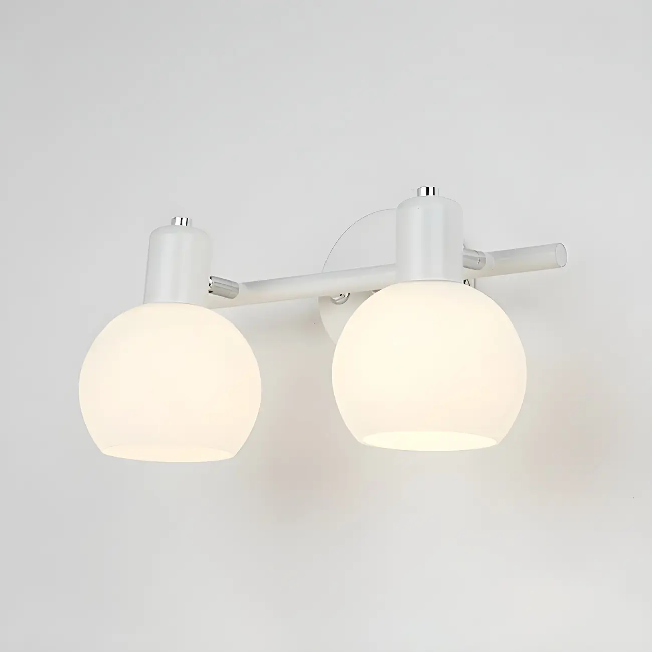 Modern 3 Heads Black Vanity Lights with White Glass Shade