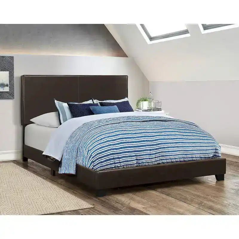 Warwick Brown and Dark Cocoa 4-piece Upholstered Bedroom Set