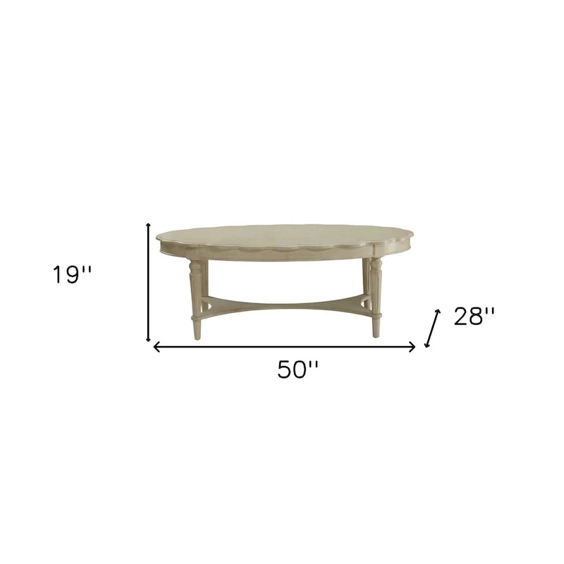 50 X 28 X 19 Antique White Coffee Table