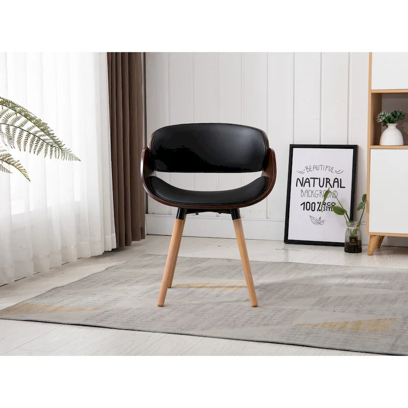 Black Synthetic Leather Leisure Chair - 24H x 15W x 21D Accent Armchair
