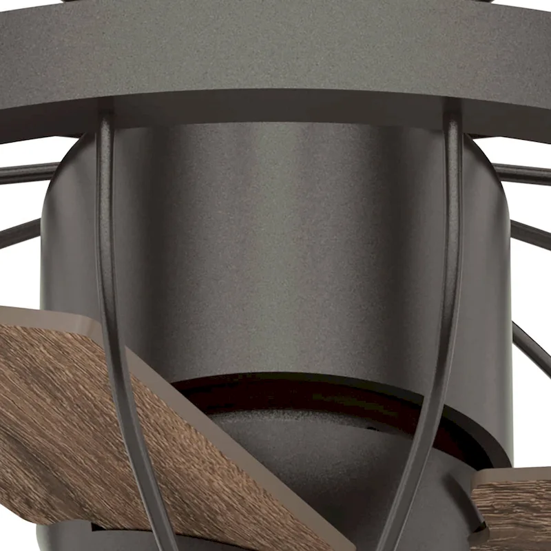 Hunter Roswell Ceiling Fan with Wall Control - Caged, 6-Speed - Farmhouse, Industrial, Transitional