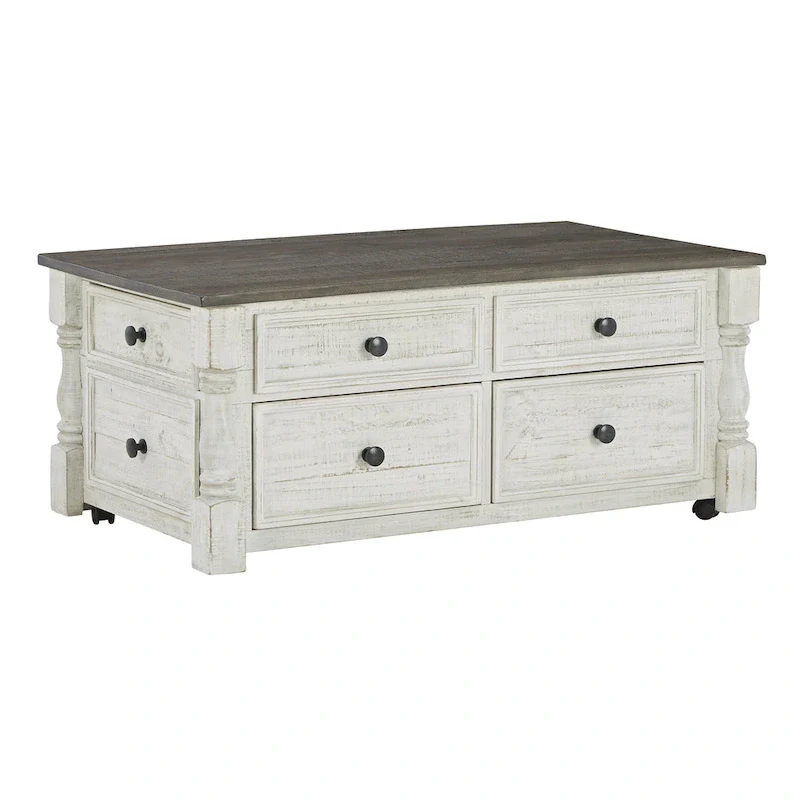 White/Gray Lift Top Cocktail Table - 26W x 46D x 20H
