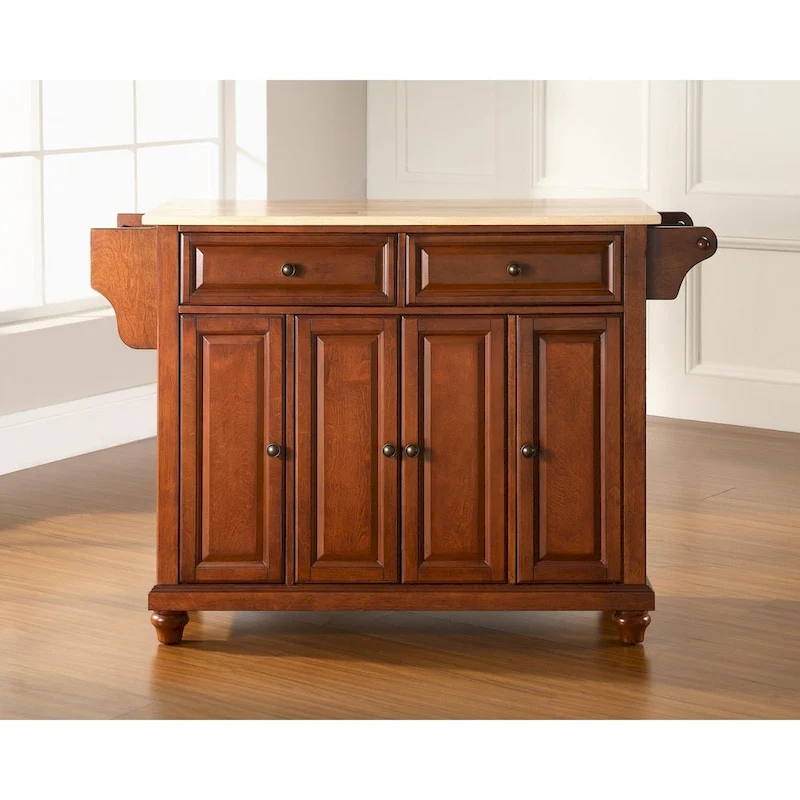 Crosley Cambridge Natural Wood Top Kitchen Island