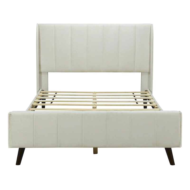 Full Size Upholstered Platform Bed, Velvet