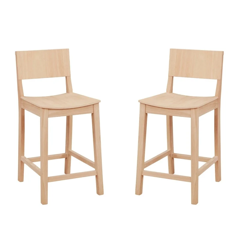 Dahlia Wood 24-Inch Armless Counter Stool (Set of 2)