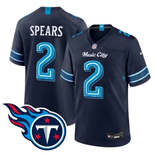 Tennessee Titans Tyjae Spears Navy 2026 Rivalries Collection Stitched Limited Jersey
