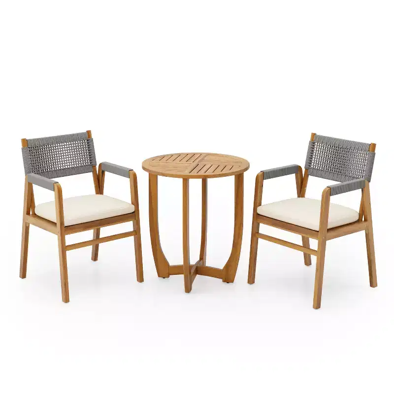 Christopher Knight Home Joueyf 3 Pieces Rustic Patio Acacia Bistro Set