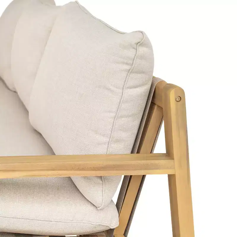 Christopher Knight Home Fabia 75 Rustic Patio Upholstered 3-Seater Loveseat with Rope Weave Open Back