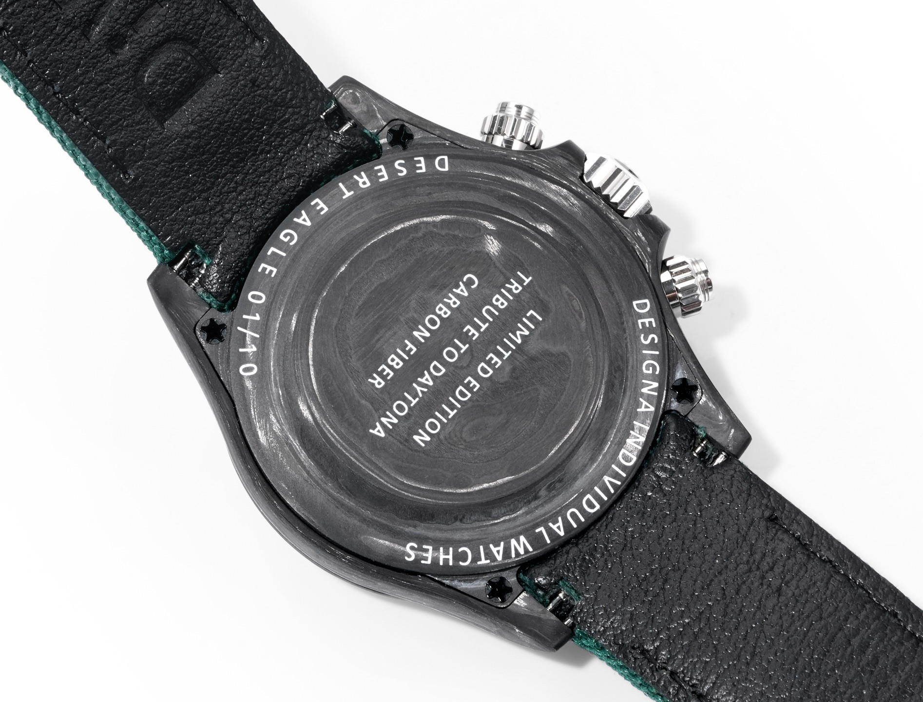 Rolex Daytona carbon fiber replica case back limited edition engraving