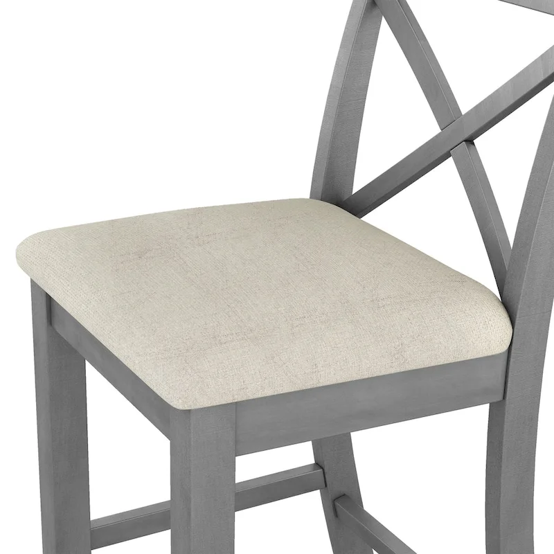 3PCS Rectangular Wood Bar Dining Set