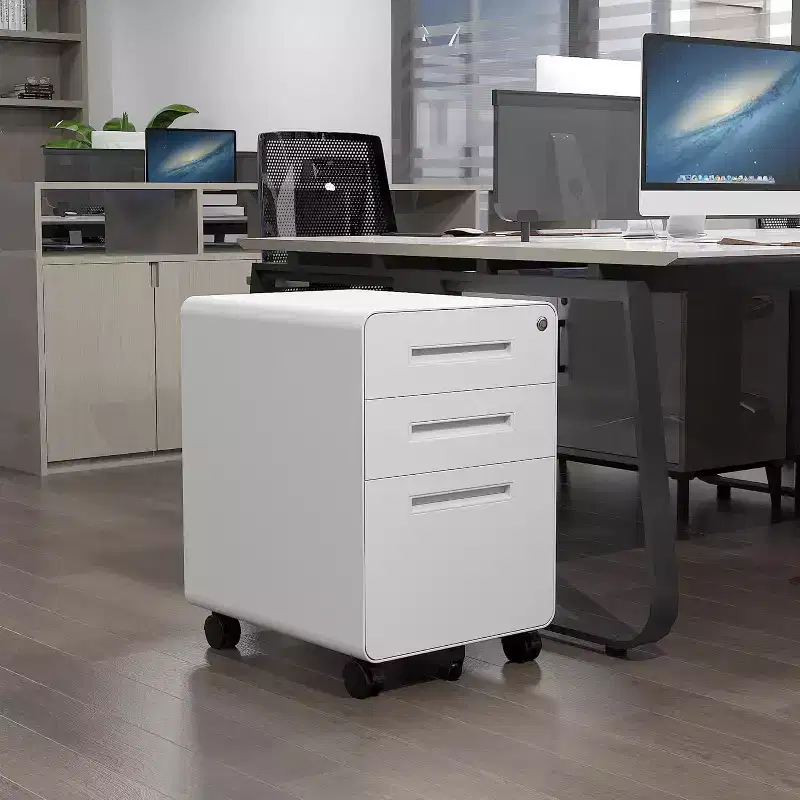 BALHAM TRADE-3 Drawer Filing Cabinet for Home Office Lockable Mobile, Desk White File Cabinet