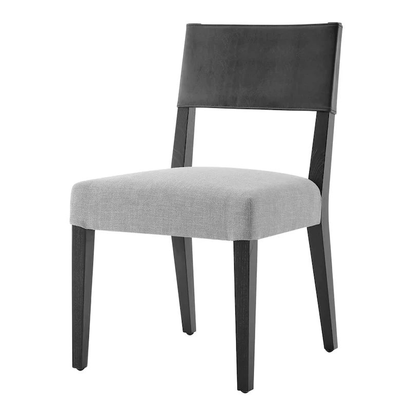 Kylo Faux Leather/ Linen Dining Side Chair, (Set of 2)