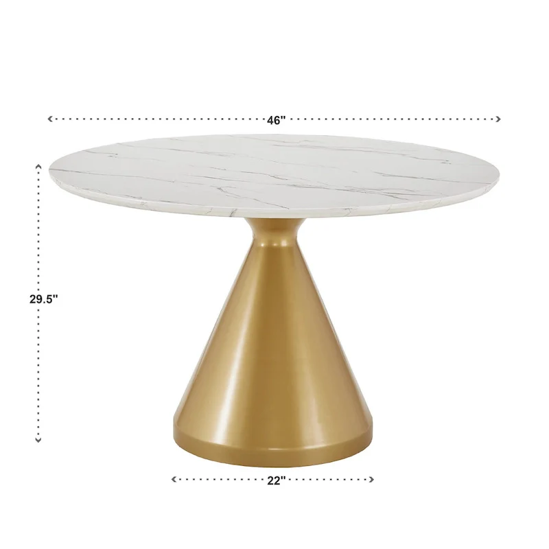 Darcy 46 Wide Faux Marble Round Dining Table by iNSPIRE Q Bold