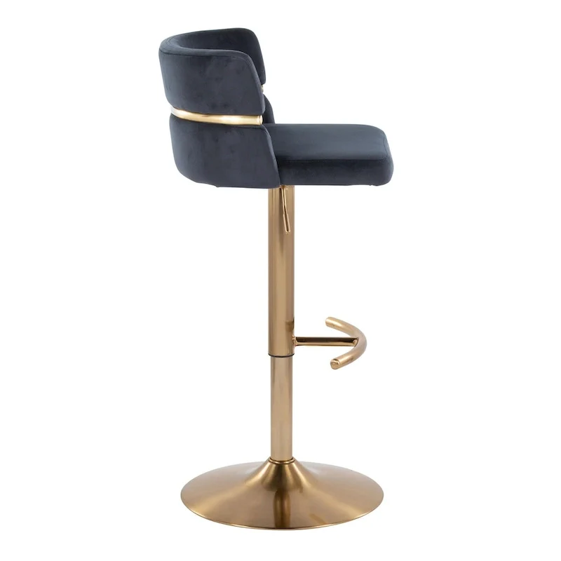 Adjustable Bar Stools with Rounded T Footrest Set of 2