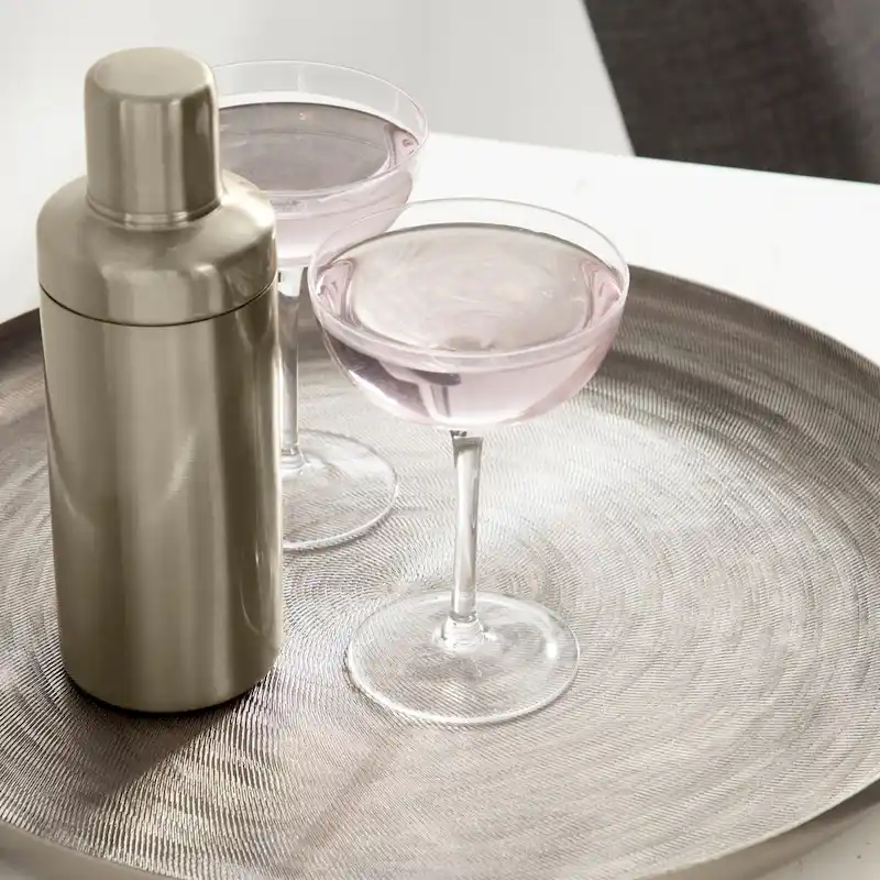 Kate and Laurel Stovring Round Metal Tray - 16  Diameter