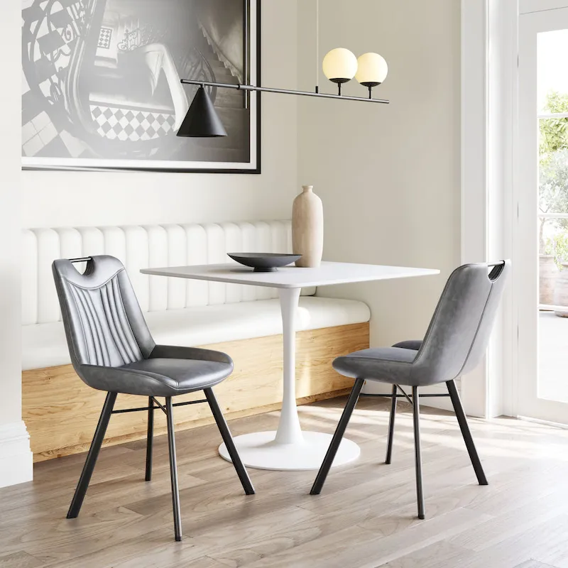 White Dining Table with Industrial Style