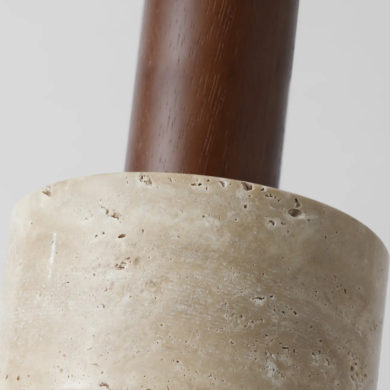 Cylinder Wood Stone Rope Bedside Pendant Light