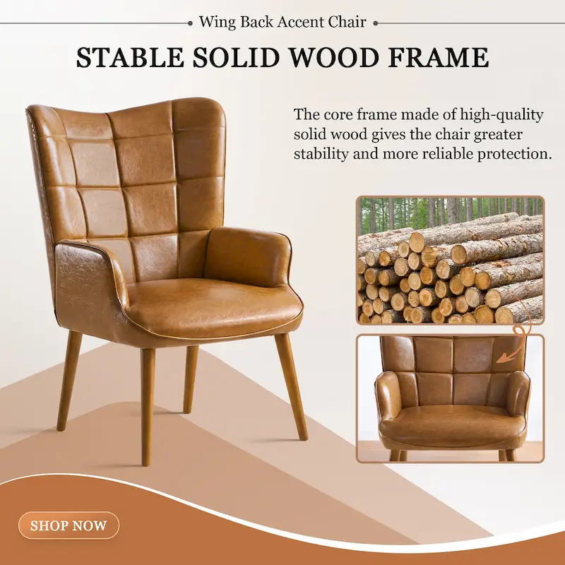 High-back Tufted Accent Chair Set of 2 Cream/ Brown/ Taupe