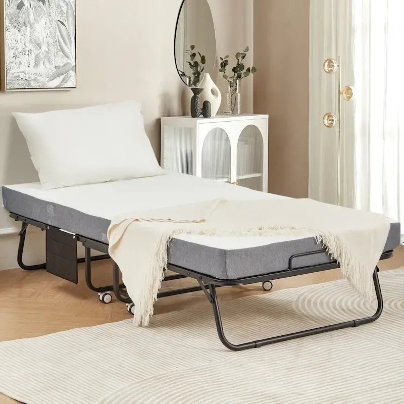 Foldable Steel Bed with 5