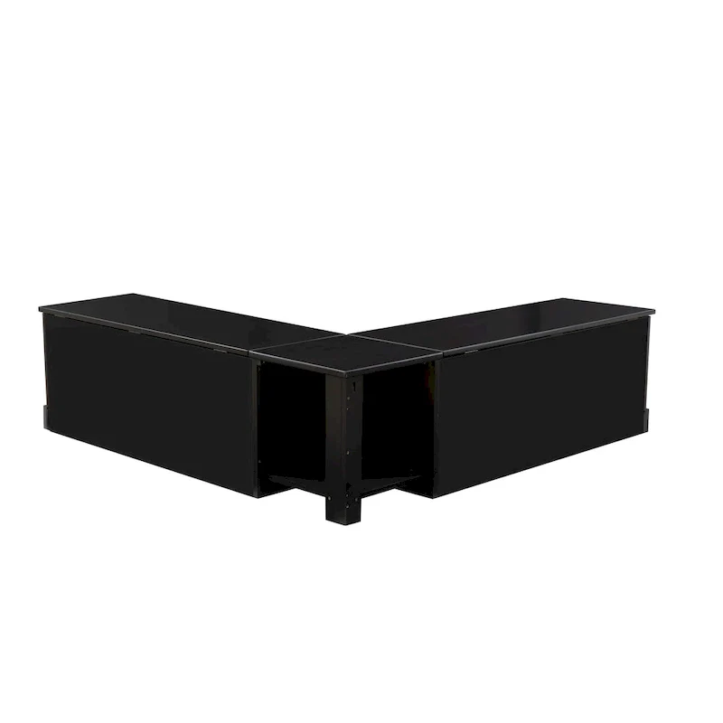 Josie Black Backless Wooden Nook with Cushion Set