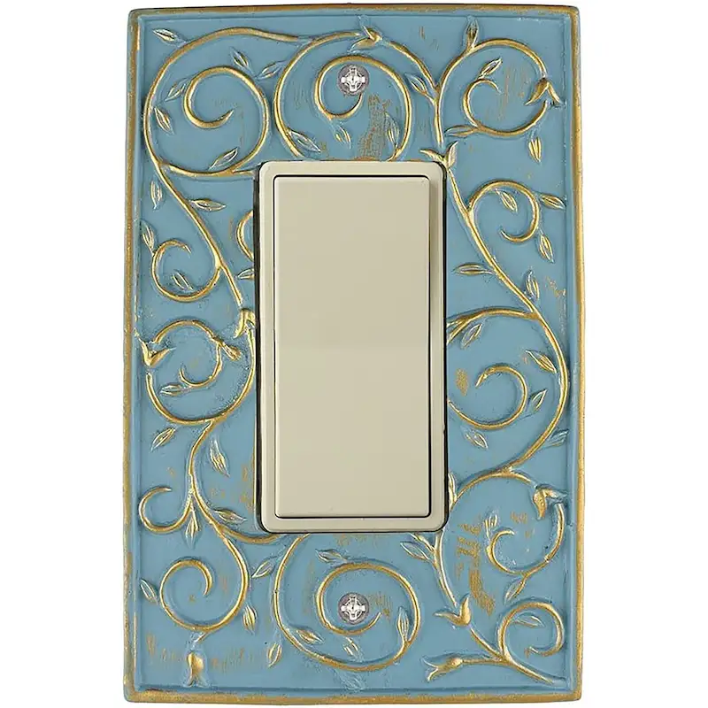 Meriville French Scroll 1 Rocker Wallplate, Single Switch Electrical Cover Plate