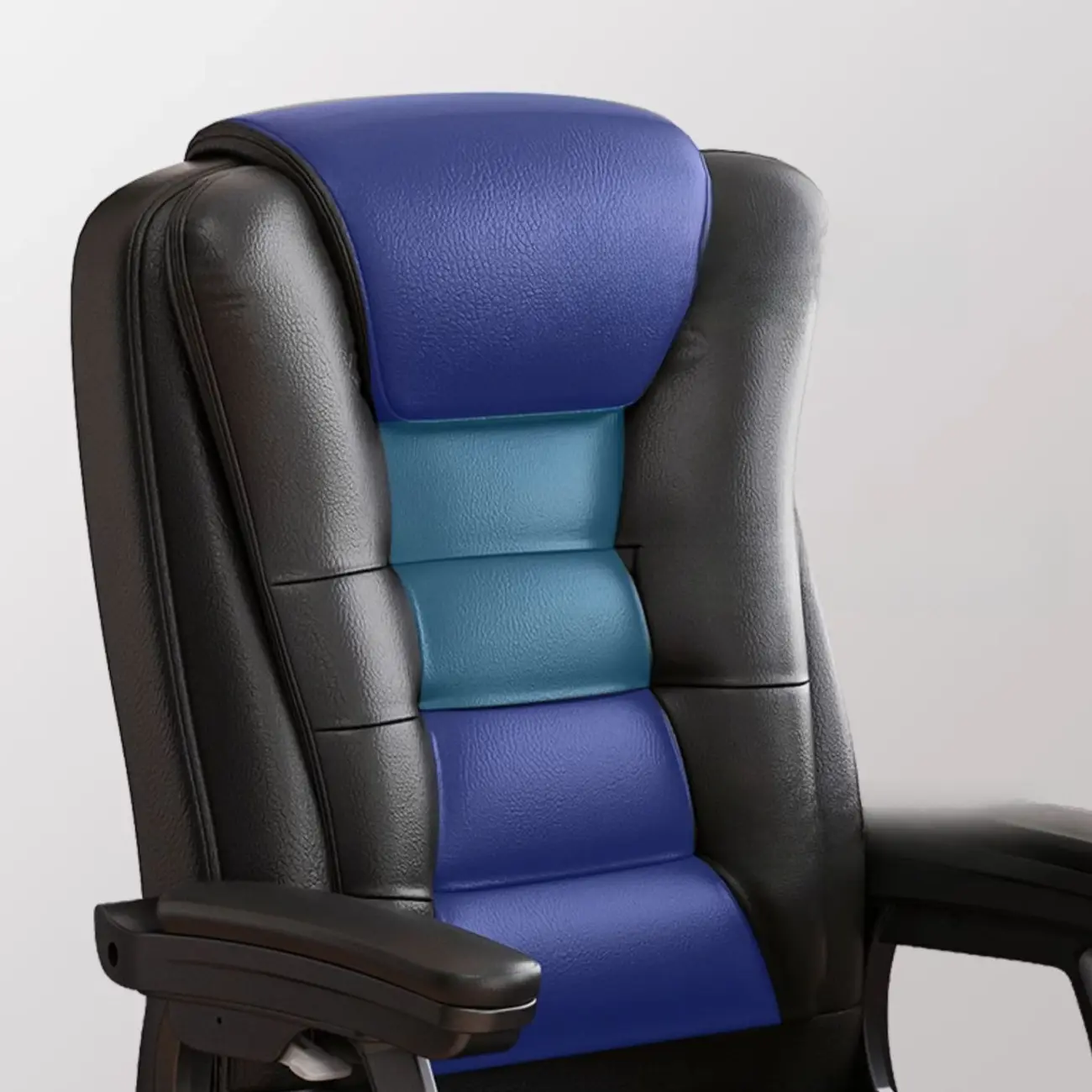 Luxurious Ink Leather Steel Reclining Office Chair