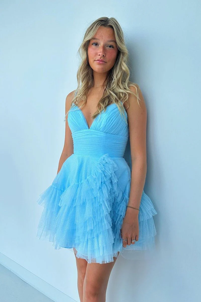 Short A-Line Sparkling Homecoming Dress