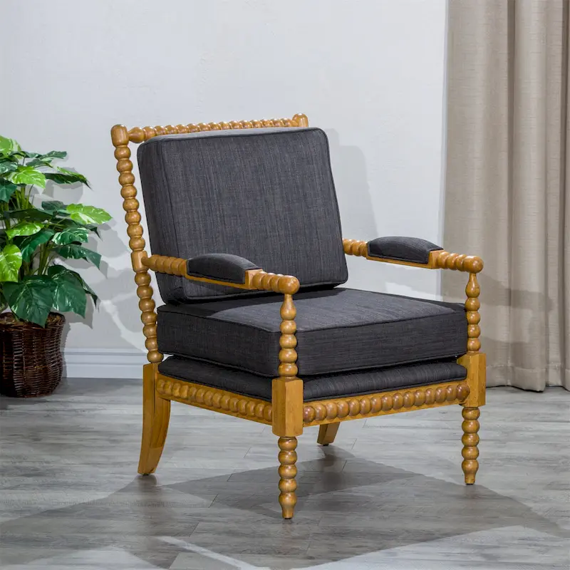 Spindle Fabric Arm Chair