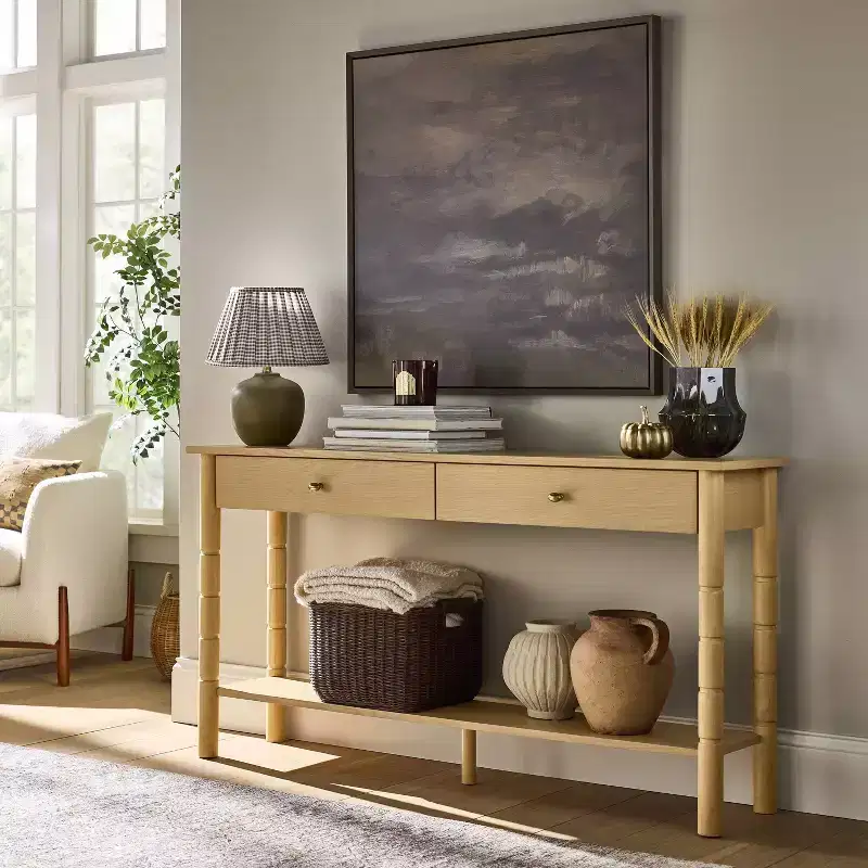 60" Modern Wooden Console Table with Drawer Brown - Threshold™ designed with Studio McGee